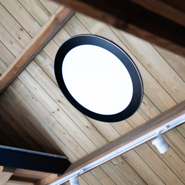 Powerdaylight Ø 53 cm płyta sufitowa okrągła natynkowa czarna zestaw