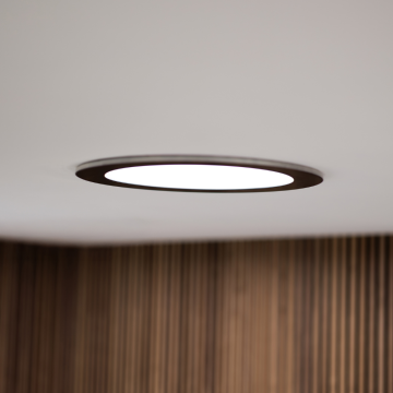 Powerdaylight Ø 25 cm płyta sufitowa okrągła natynkowa czarna zestaw