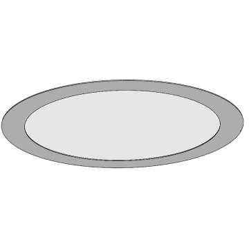 Powerdaylight diam. 53cm Plafondplaat rond opbouw wit